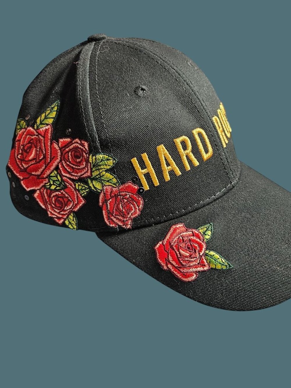 Hard Rock Washington D.C Embroidered Floral Rose Black Adjustable Cotton Cap/Hat - Picture 4 of 8